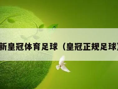 新皇冠体育足球（皇冠正规足球）